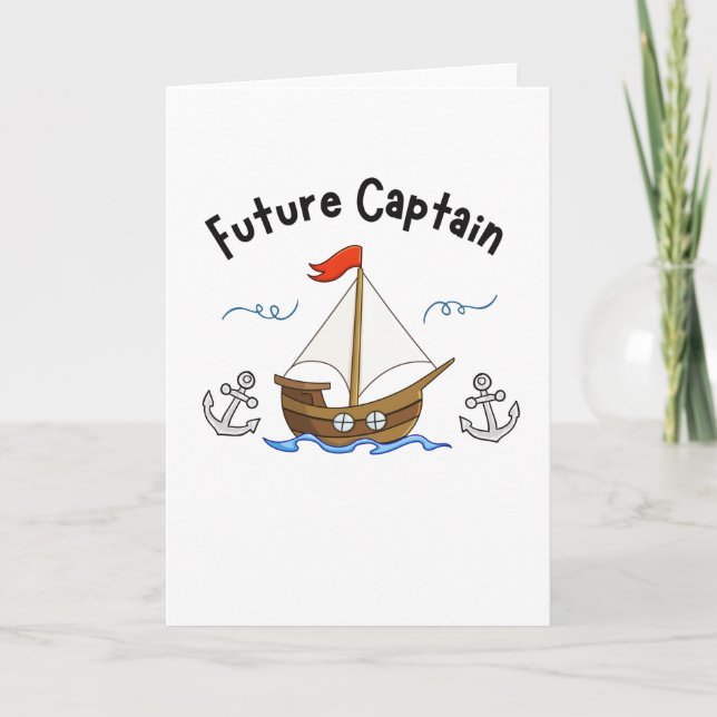 Tarjeta Vela en barco de vela Futuro Capitán Niños (Anverso)