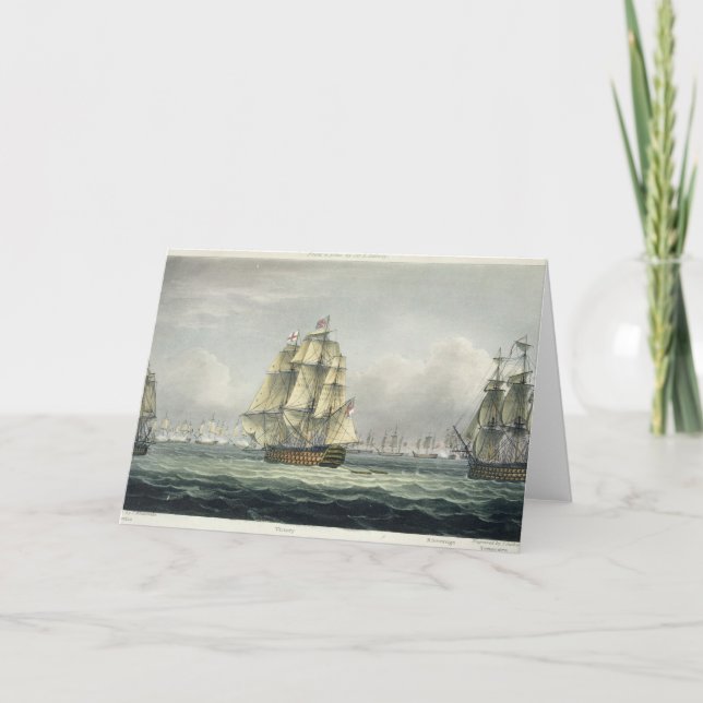 Tarjeta Vela HMS Victory para la línea francesa flanqueada (Anverso)