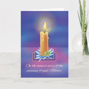 Tarjeta Vela religiosa para el aniversario de la pérdida d