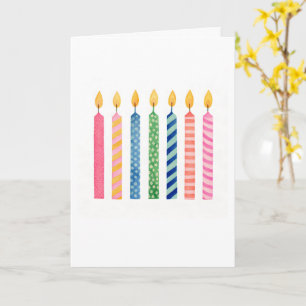 Tarjeta Velas Artesanales Coloridas Atemporales Cumpleaños