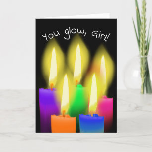 Tarjeta Velas De Cumpleaños Brillantes En Negro