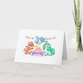Tarjeta Velas de cumpleaños de dragón divertidas Amigos de