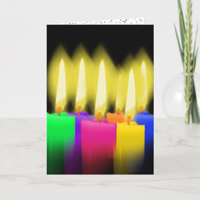 Tarjeta Velas De Cumpleaños En Negro (Anverso)