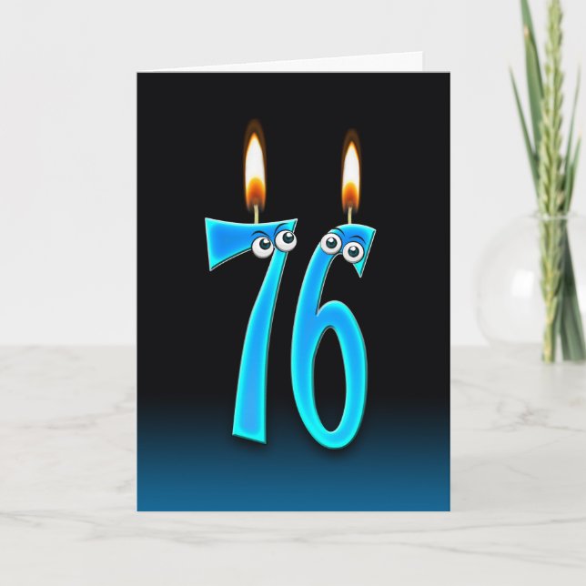 Tarjeta Velas de cumpleaños número 76 (Anverso)