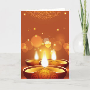 Tarjeta Velas de oro de la celebración de Diwali
