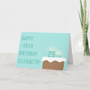 Tarjeta Velas de pastel de cumpleaños 29 Gracioso ~29 cum