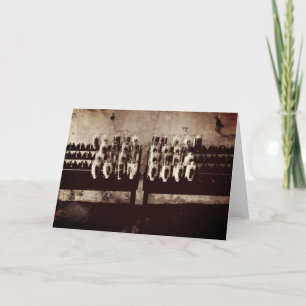 Tarjeta Velas de sépia en iglesia antigua