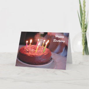 Tarjeta velas del cumpleaños