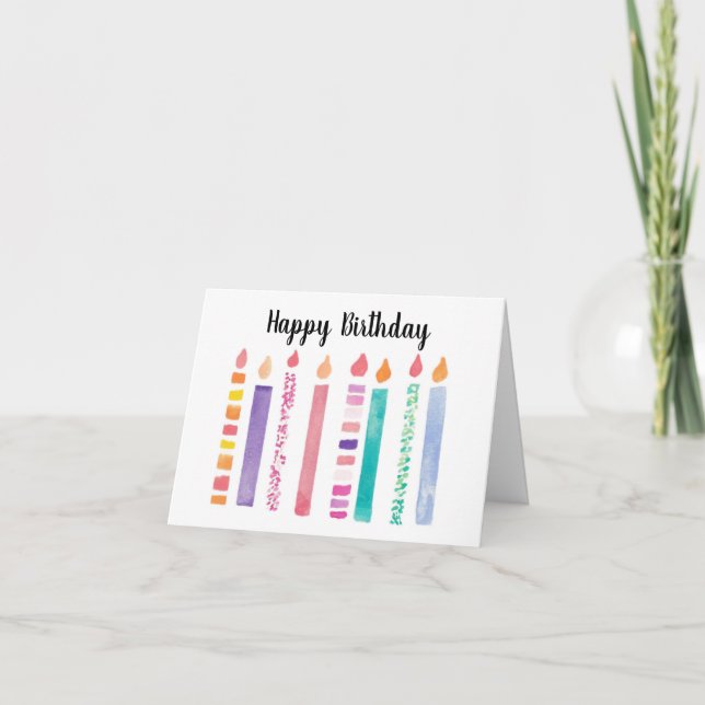 Tarjeta Velas del feliz cumpleaños (Anverso)