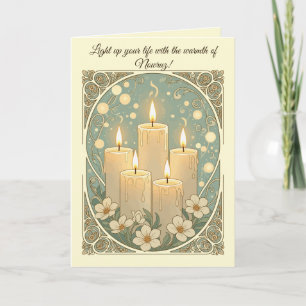 Tarjeta Velas fingidas Luz y felicidad para Nowruz