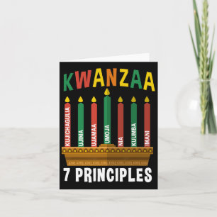 Tarjeta Velas Kinara de los 7 Principios de Kwanzaa Panafr