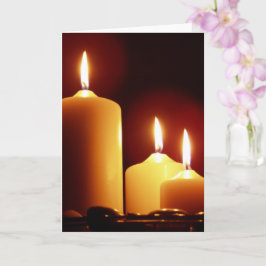 Tarjeta Velas lisas con un resplandor rojizo, pacífico