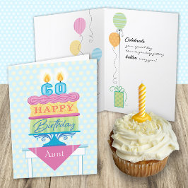Tarjeta Velas número 60 de tarta por cumpleaños