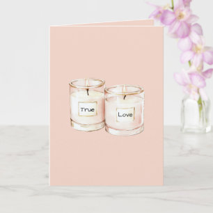 Tarjeta Velas Rosa Rubor Amor Verdadero
