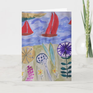 Tarjeta Velas y flores rojas
