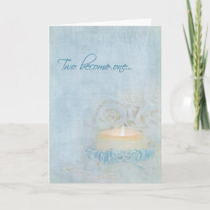 Tarjeta velas y guirnaldas bodas