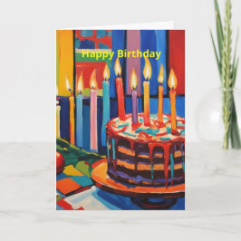 Tarjeta Velas y pastel