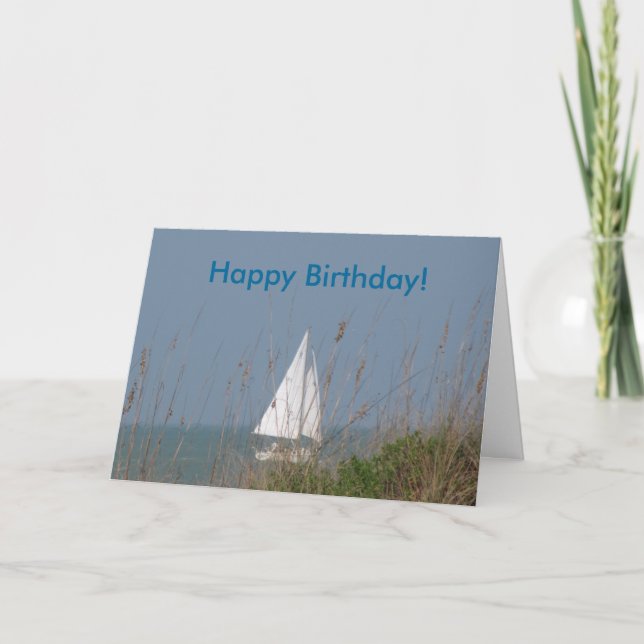 Tarjeta Velero - cumpleaños del mar (Anverso)