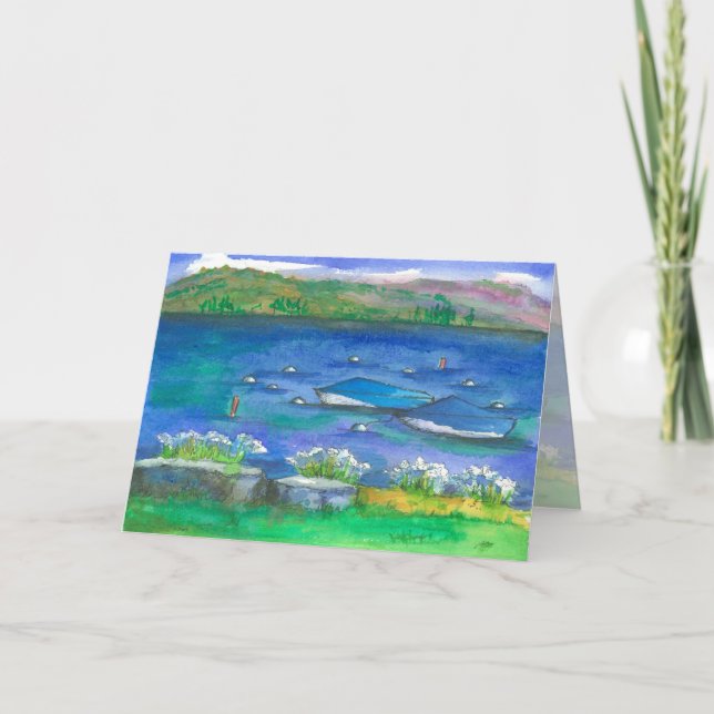 Tarjeta Veloz Mountain Watercolor Feliz cumpleaños (Anverso)