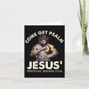 Tarjeta Ven A Obtener Salmo Jesús Boxeo Espiritual Gym Fe