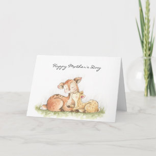 Tarjeta Venado de animales de bosque