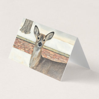 Tarjeta Venado de cola blanca en la nieve