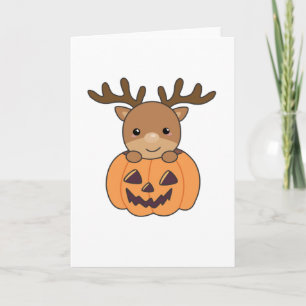 Tarjeta Venado En Calabaza Cervantes Feliz Halloween