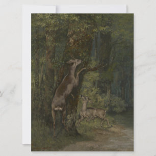 Tarjeta Venado en el bosque (por Gustave Courbet)