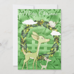 Tarjeta Venado navideño de moras personalizado