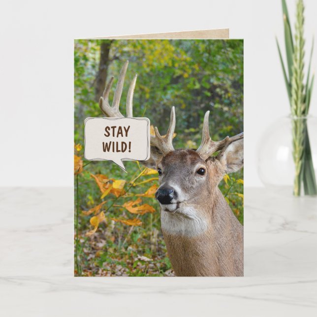 Tarjeta Venado negro en el cumpleaños de los bosques (Anverso)