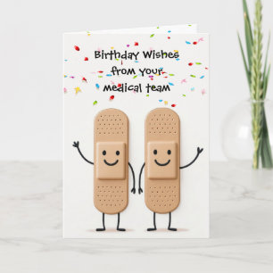 Tarjeta Vendas médicas de cumpleaños Figuras de palitos Ge