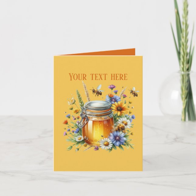 Tarjeta Vendedor de abeja melífera lindo personalizable (Anverso)