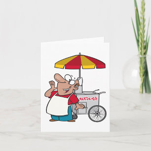 Tarjeta Vendedor de Carrito de Perros Calientes Comida Cal
