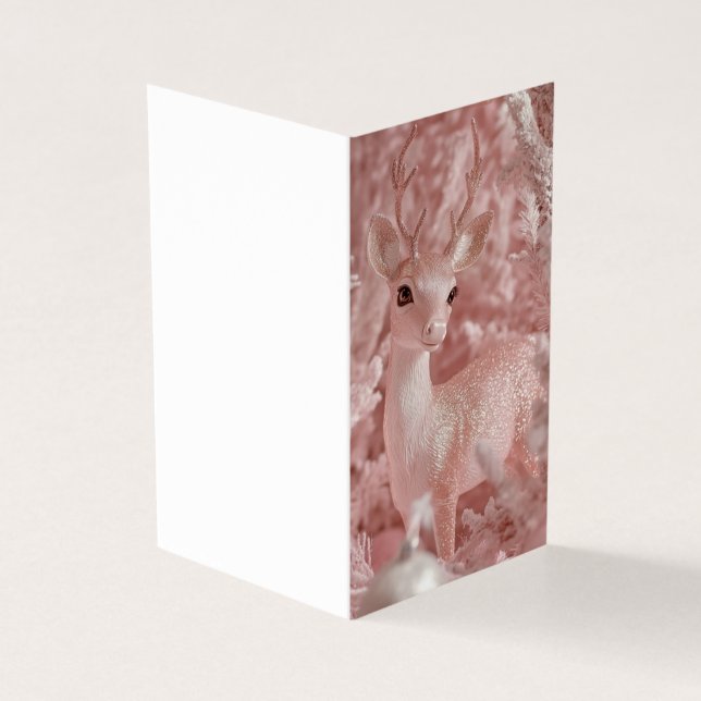 Tarjeta Vendedor de feriado rosado de hadas decorativas (Exterior)