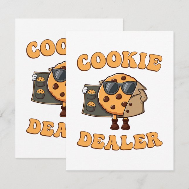 Tarjeta Vendedor de galletas divertido horneando (Anverso / Reverso)