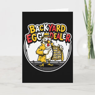 Tarjeta Vendedor de huevos de patio Diseño divertido de po