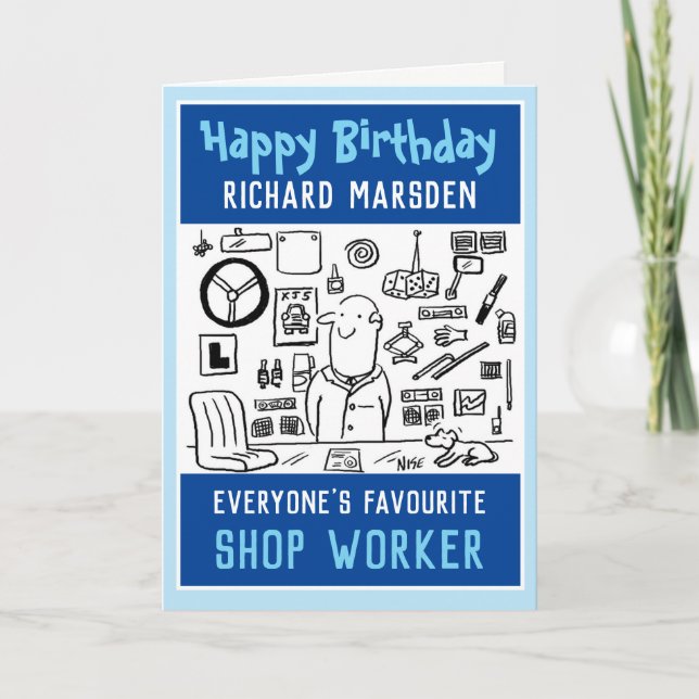 Tarjeta Vendedor de piezas de coches de cumpleaños feliz (Anverso)