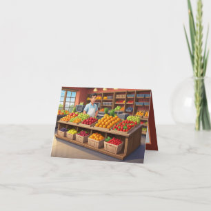 Tarjeta Vendedores de frutas frescas lindas personalizable