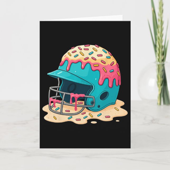 Tarjeta Vender Casco de Receptor Con Máscara Facial Helado (Anverso)