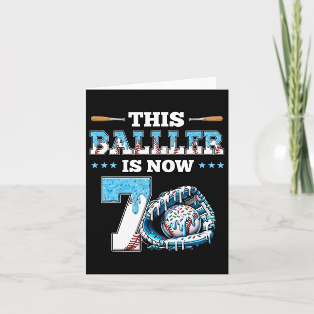 Tarjeta Vender Drip 7cumpleaños niño deporte hincha 7 años (Anverso)