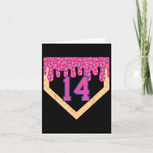 Tarjeta Vender en casa Plate Ice Cream Drip 14th Birthday 