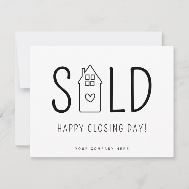 Tarjeta Vender Happy Cloday Real Estate Heart House (Anverso)