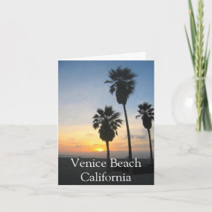 Tarjeta Venecia Beach California Sunset Souvenir