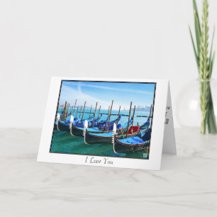 Tarjeta Venecia Gandola con cita de amor