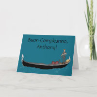 Venecia, Italia Gondola y Gondolier Cumpleaños