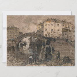 Tarjeta Venecia, Italia (paisaje veneciano vintage)