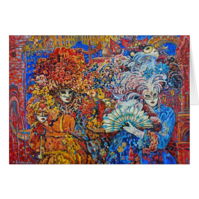 Tarjeta veneciana de la fantasía (Anverso (Horizontal))