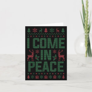 Tarjeta Vengo En Paz Pareja Suéter Feo De Navidad Combin