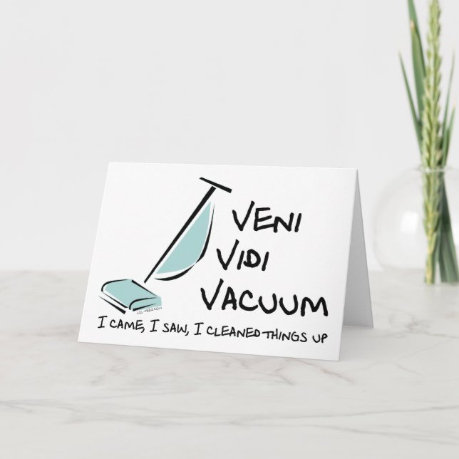 Tarjeta Veni Vidi Vacuum (Anverso)