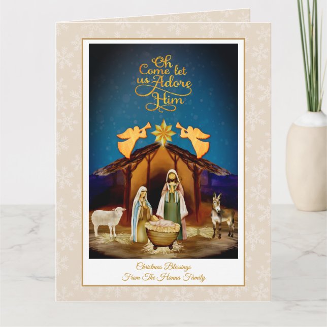 Tarjeta "Venid Adoremos" Navidad Natividad (Anverso)